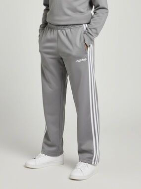Adidas•Boy’s Gray & White Iconic Tricot Pants•S